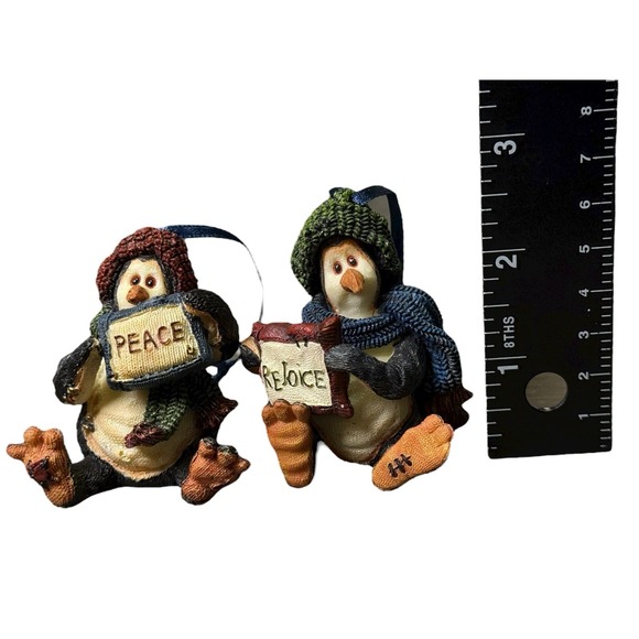 Boyds Bears Peace & Rejoice Penguin Ornaments Set 2 Resin 3E Edition Christmas - Picture 5 of 6